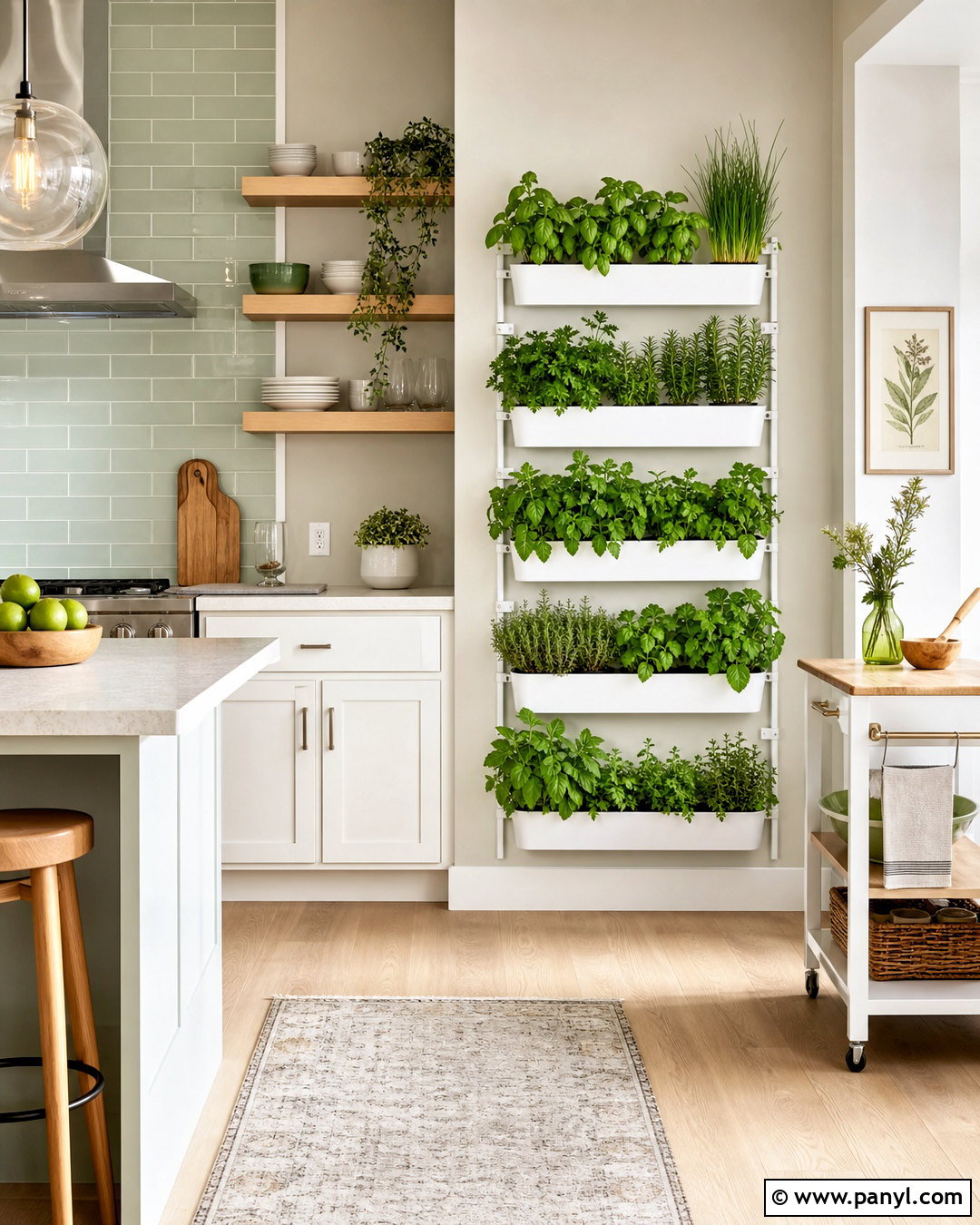 Kitchen Herb Green Wall - 20 indoor green wall design ideas