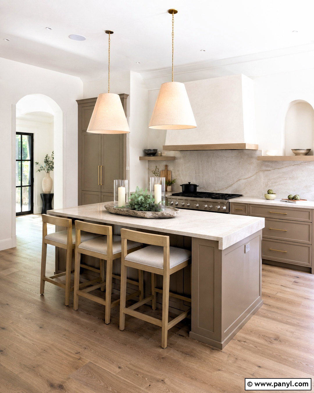Kitchen Island With Candles and Greenery - 20 center island decor ideas