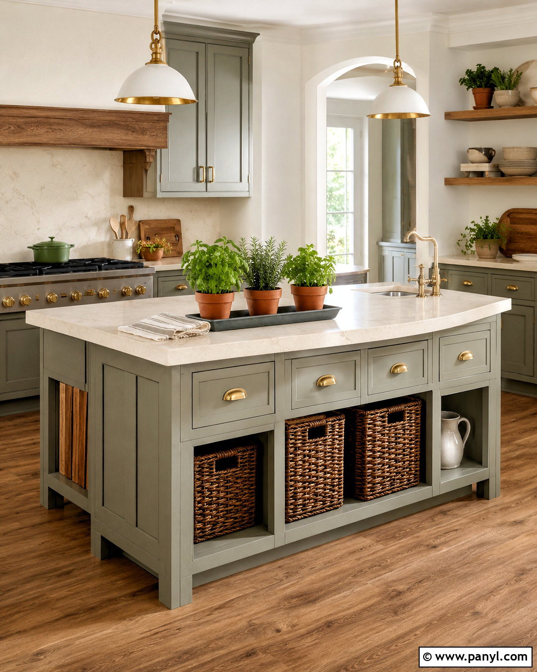 Kitchen Island With Potted Herbs - 20 center island decor ideas