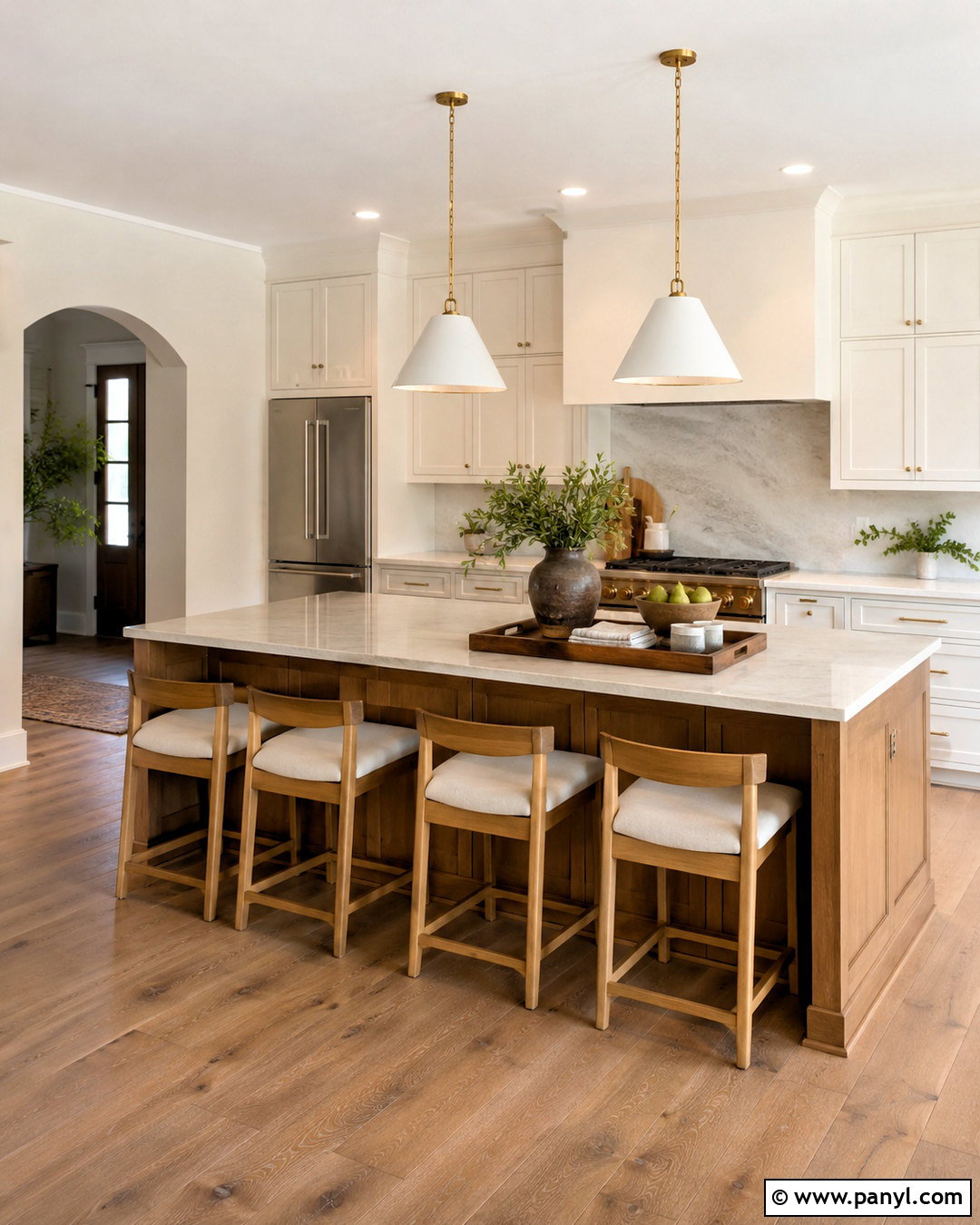 Kitchen Island With a Wooden Tray - 20 center island decor ideas