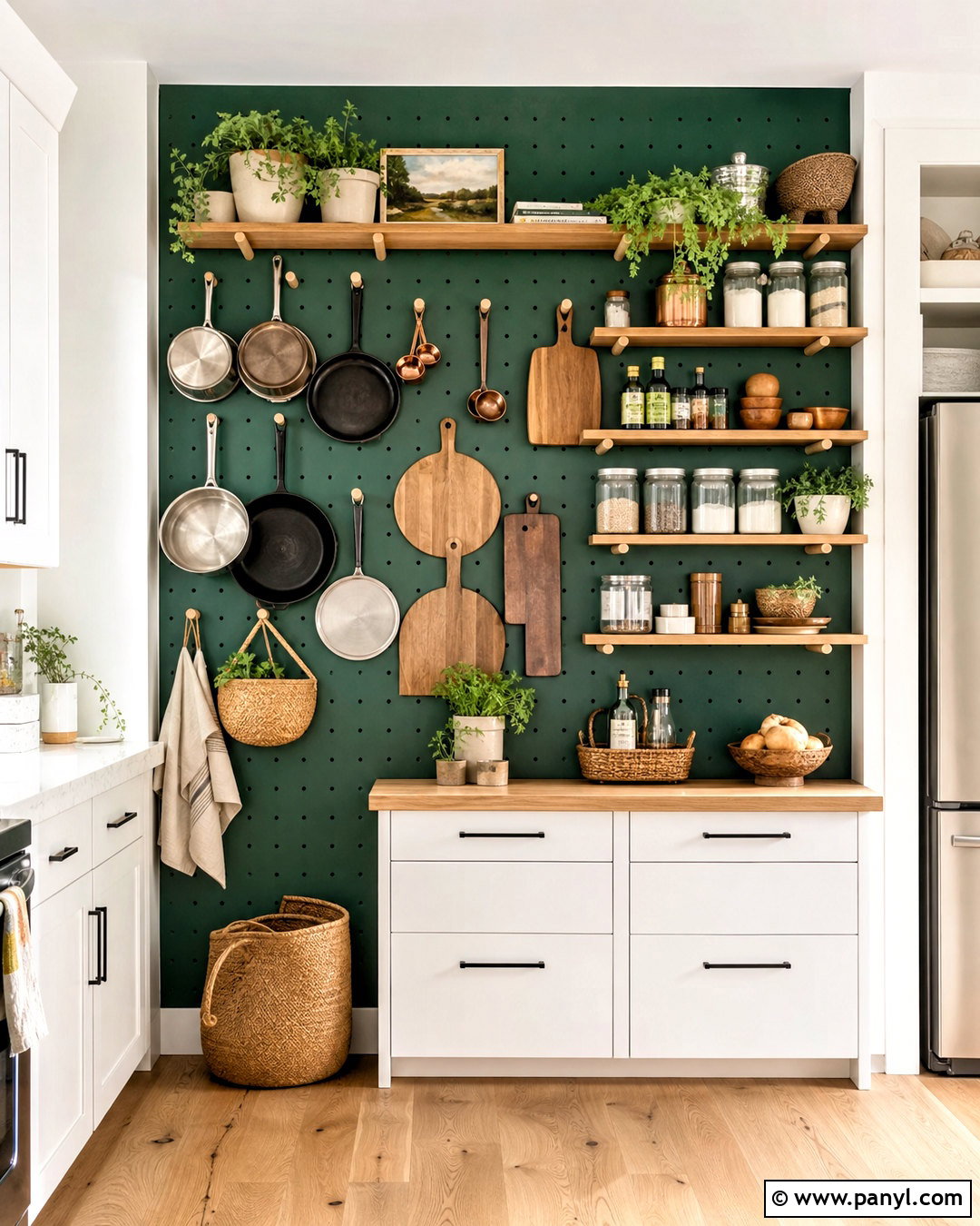 Kitchen Pegboard Storage Wall - 20 kitchen statement wall ideas