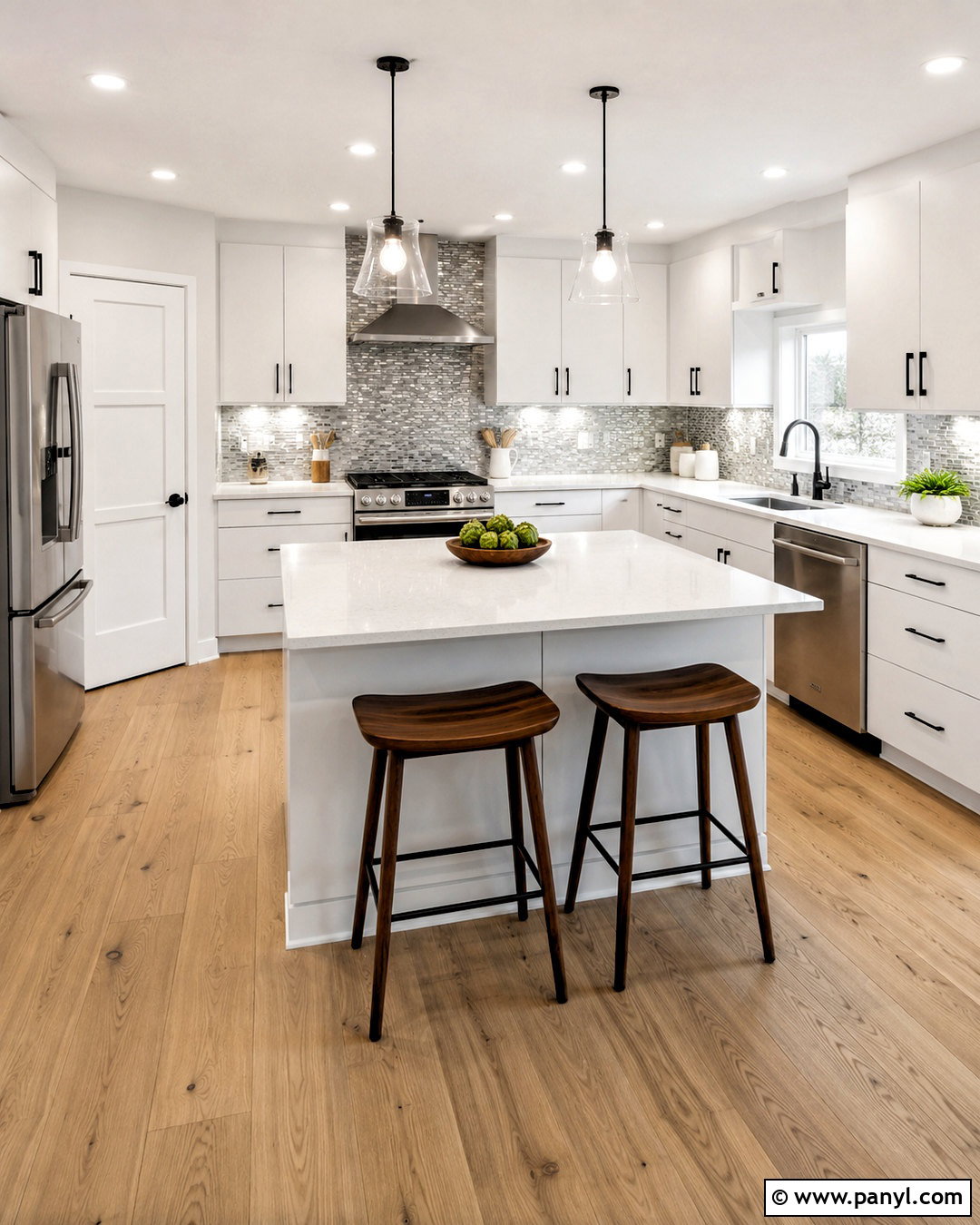 Kitchen Silver Shimmer Backsplash Wall - 35 silver shimmer wall ideas