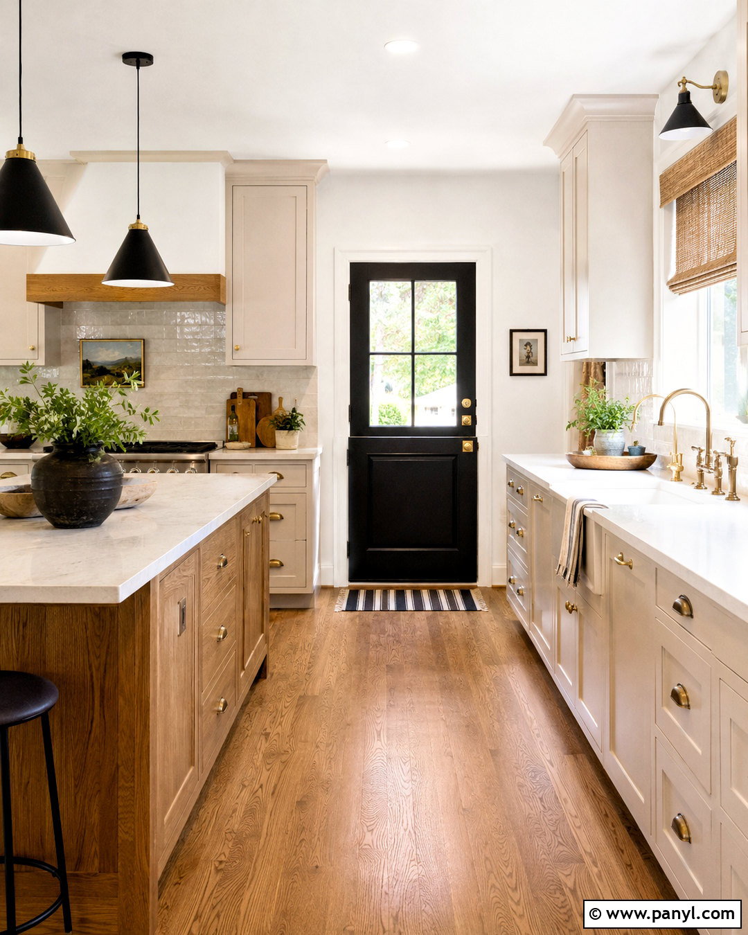 Kitchen With Black Dutch Door - 35 White Walls Black Doors