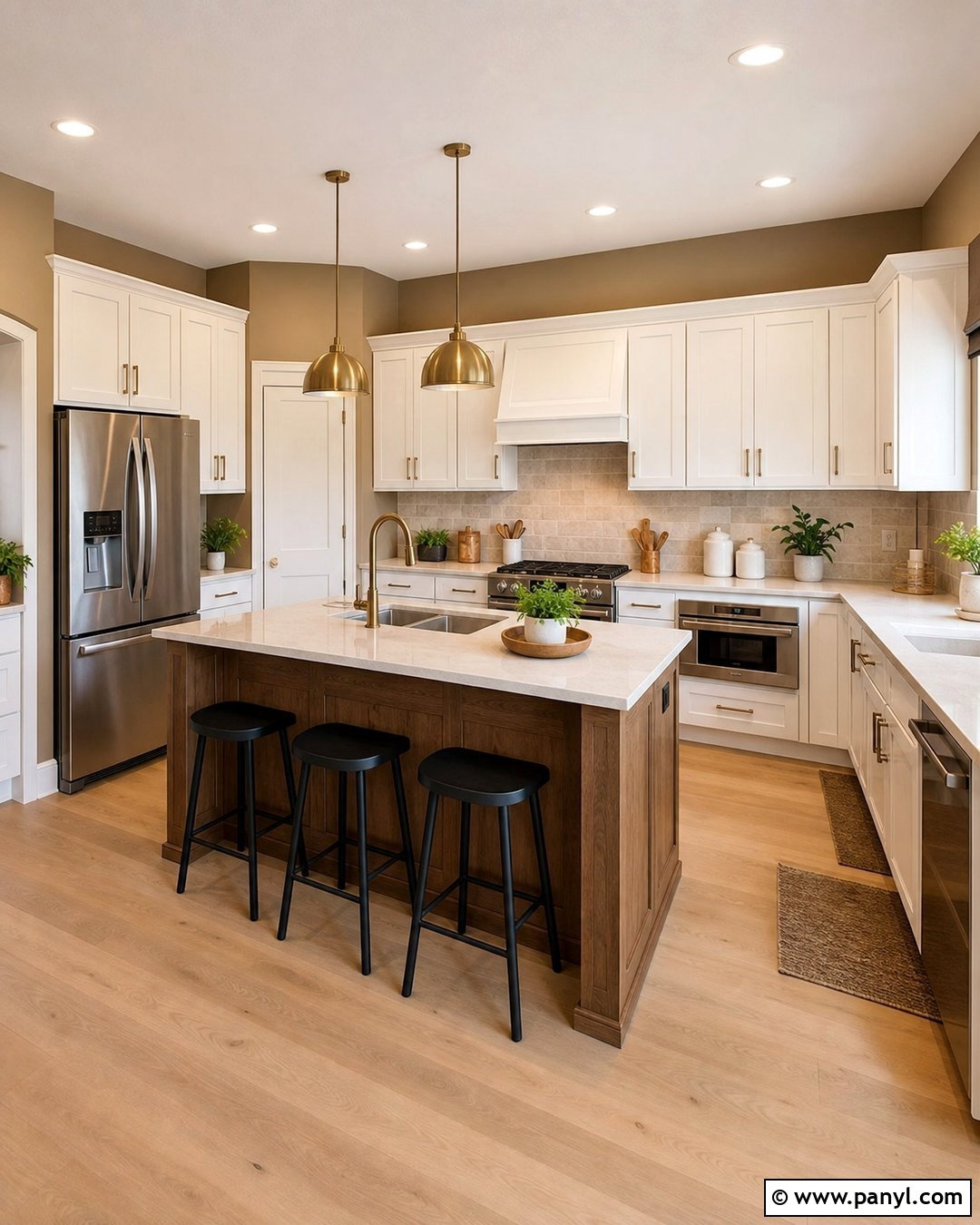 Kitchen With Light Brown Walls - 35 light brown walls