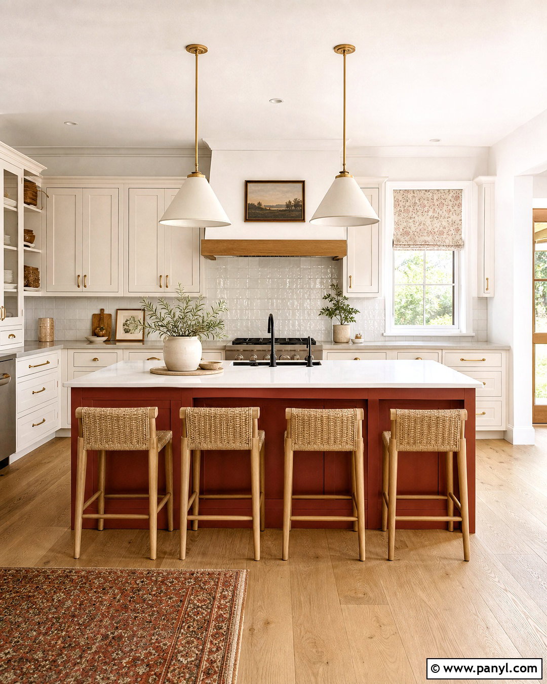 Kitchen With Red Island - 20 kitchen with red accents
