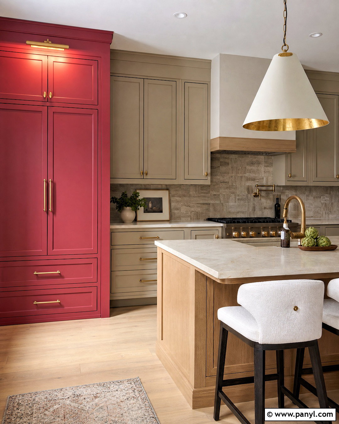 Kitchen With Red Pantry Cabinet - 20 kitchen with red accents