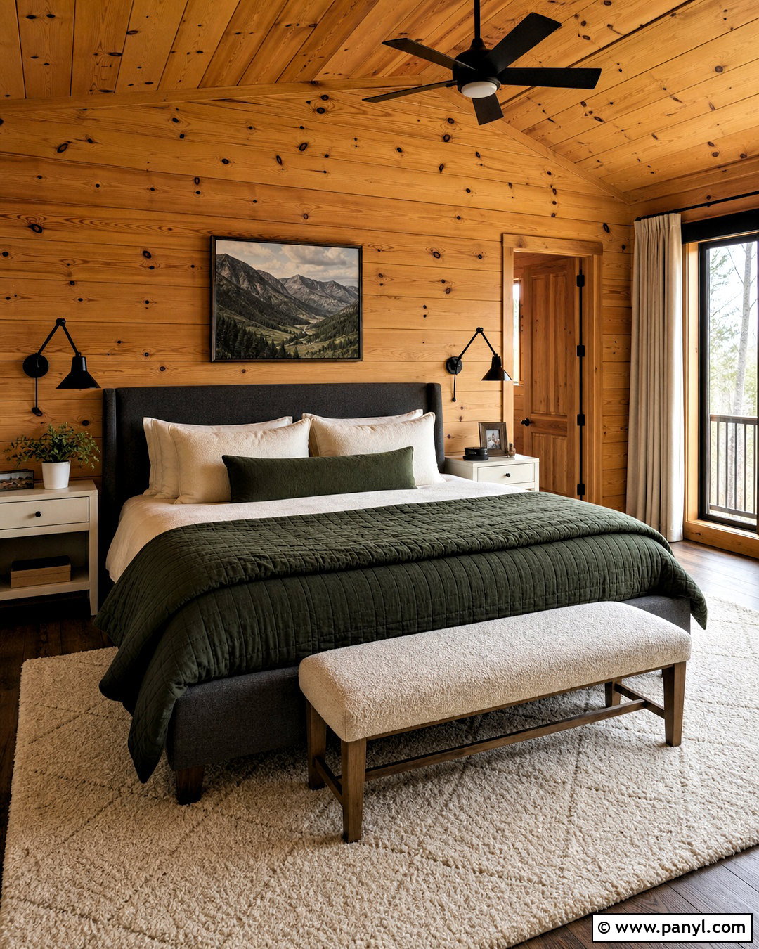 Knotty Pine Cabin Primary Bedroom - 20 knotty pine cabin ideas