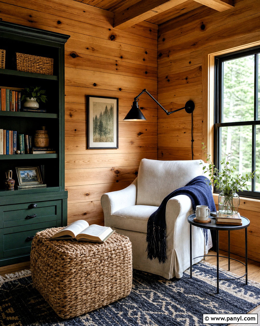 Knotty Pine Cabin Reading Nook - 20 knotty pine cabin ideas