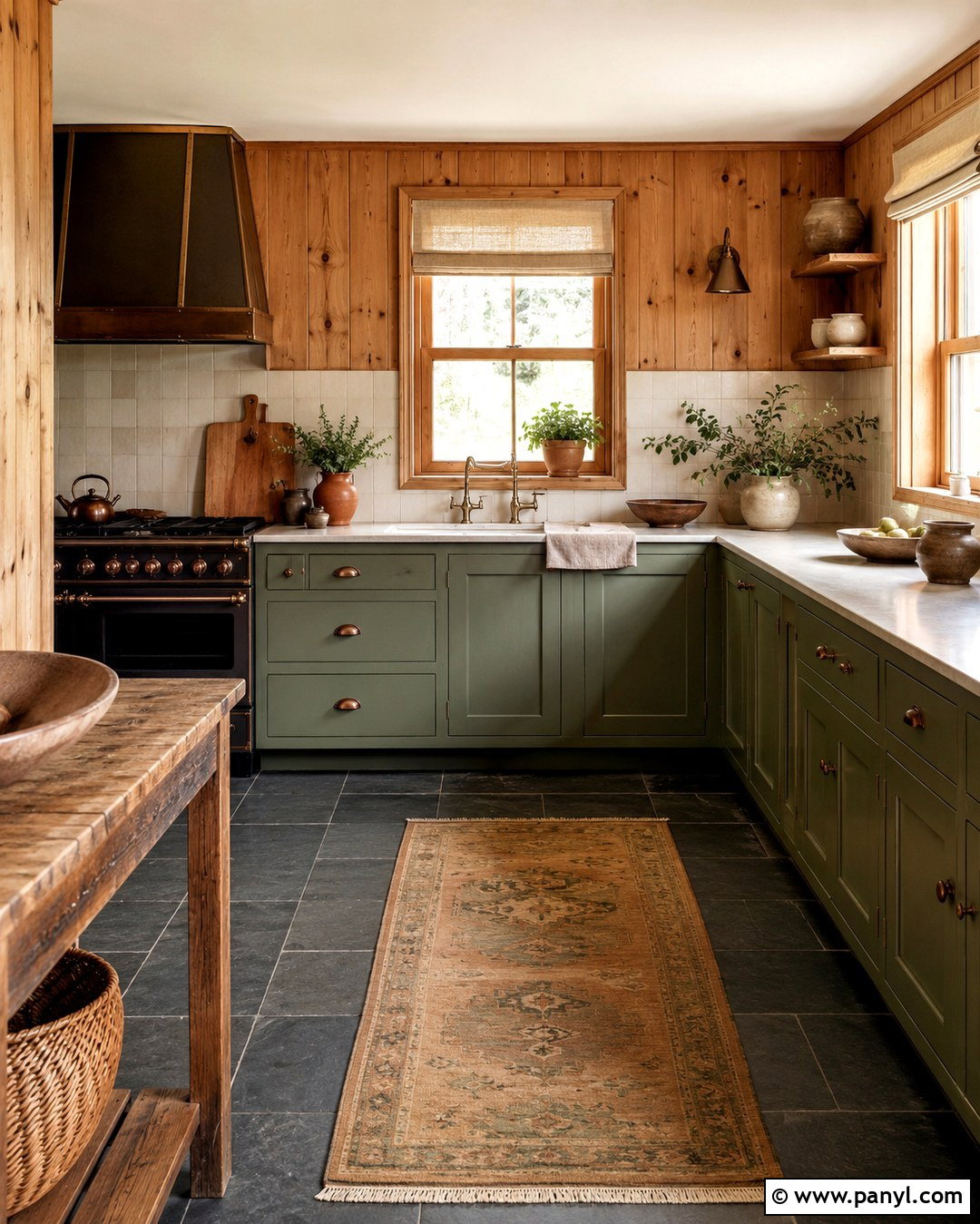 Knotty Pine Kitchen With Olive Green Cabinets - 20 Knotty Pine Walls Color Schemes Kitchen Ideas