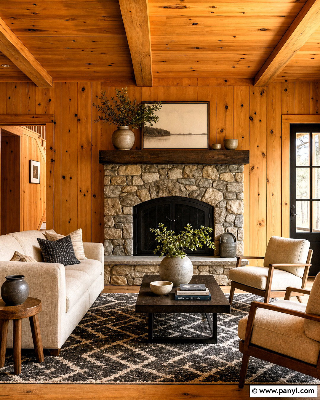Knotty Pine Living Room With Fireplace - 20 knotty pine living room ideas
