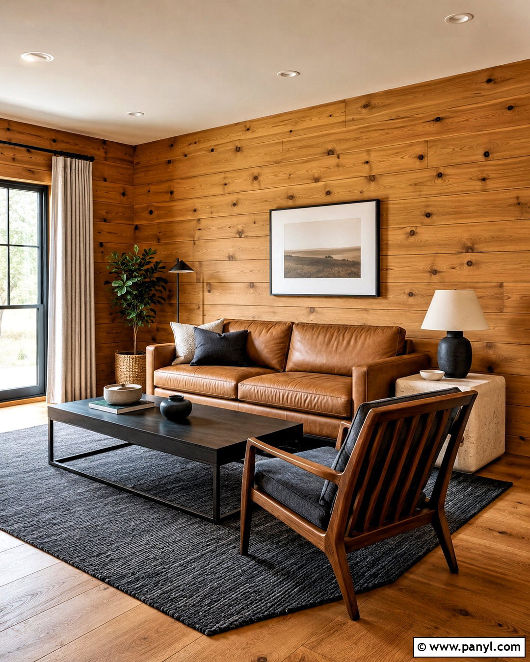 Knotty Pine Walls With Charcoal And Camel - 40 Knotty Pine Walls Color Schemes