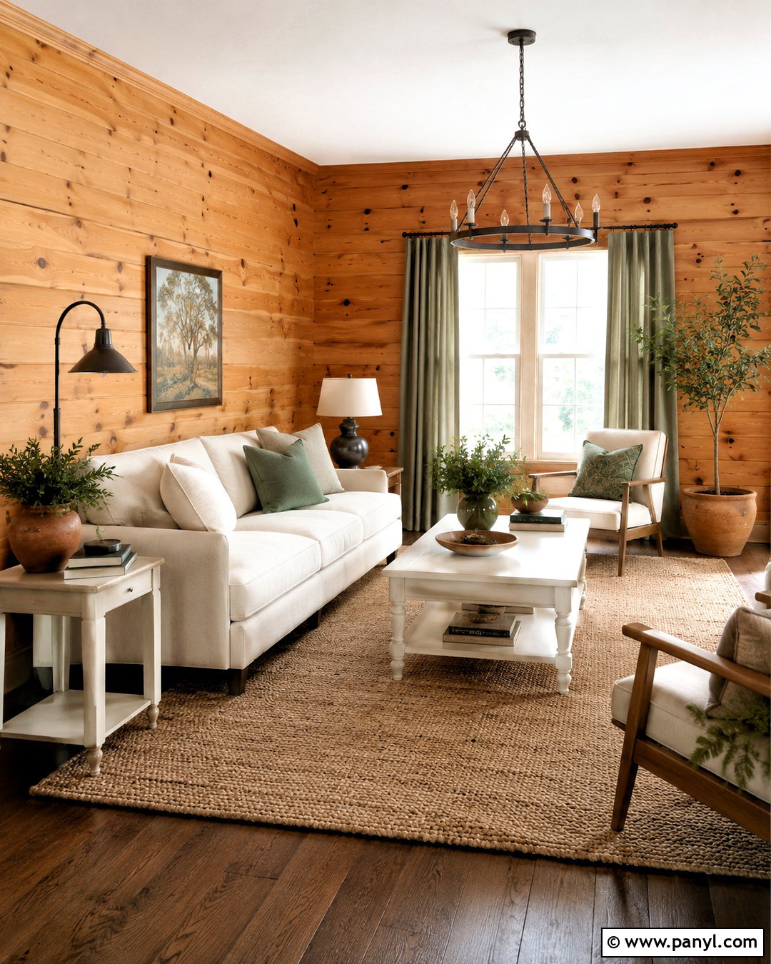 Knotty Pine Walls With Cream And Sage Green - 40 Knotty Pine Walls Color Schemes