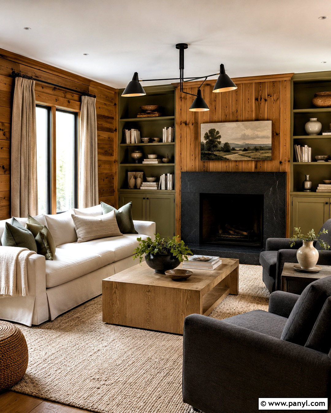Knotty Pine Walls With Green Gray And Black - 40 Knotty Pine Walls Color Schemes
