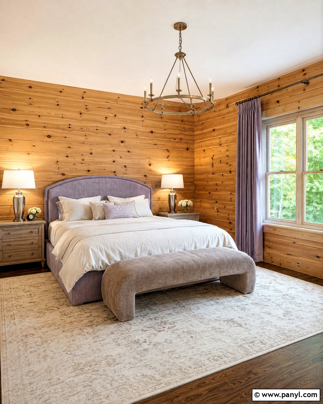 Knotty Pine Walls With Lavender Gray And Ivory - 40 Knotty Pine Walls Color Schemes