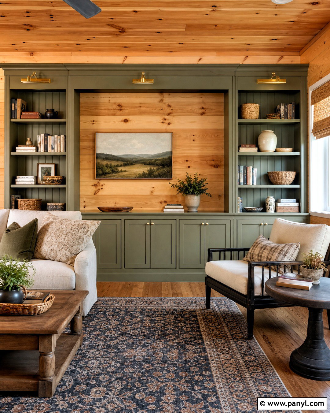 Knotty Pine Walls With Painted Built-Ins - 20 knotty pine walls makeover ideas