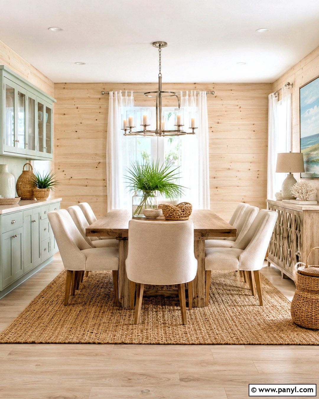 Knotty Pine Walls With Seafoam Green And Sand - 40 Knotty Pine Walls Color Schemes