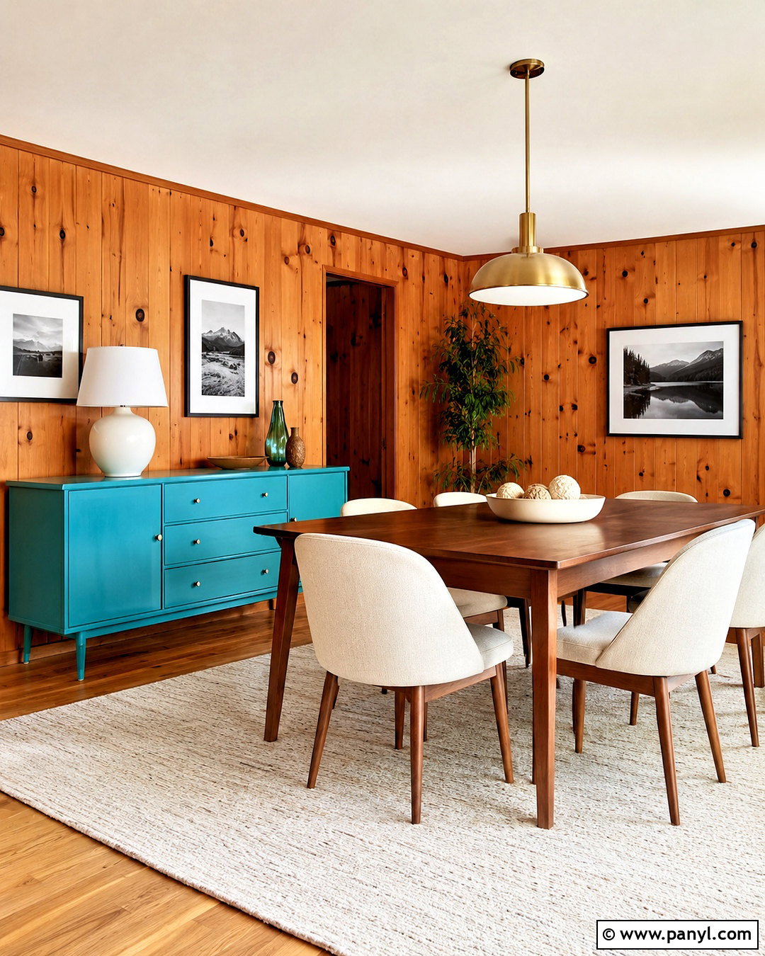 Knotty Pine Walls With Turquoise And Walnut - 40 Knotty Pine Walls Color Schemes