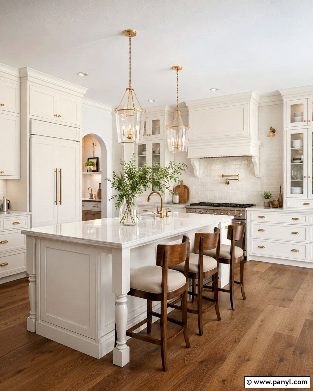 KraftMaid Cottage Cabinets With Brass Accents - 20 Kraftmaid Cottage Color Ideas
