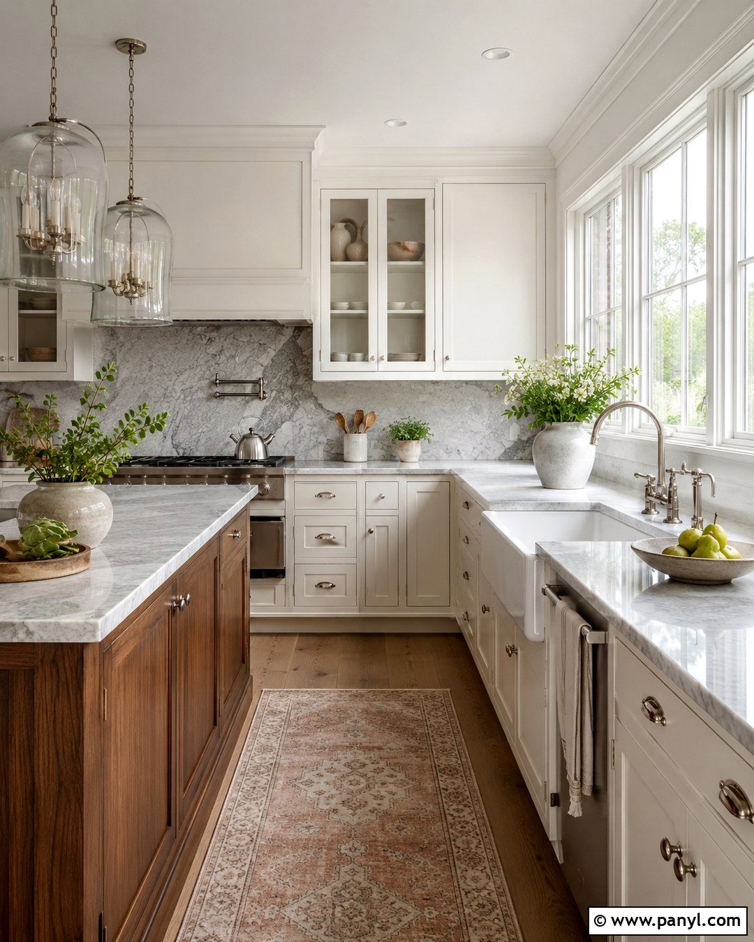 KraftMaid Cottage Cabinets With Marble Countertops - 20 Kraftmaid Cottage Color Ideas