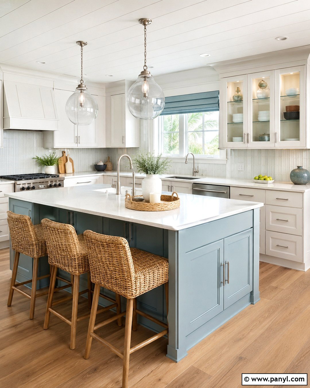 KraftMaid Cottage Cabinets With Pale Blue Accents - 20 Kraftmaid Cottage Color Ideas