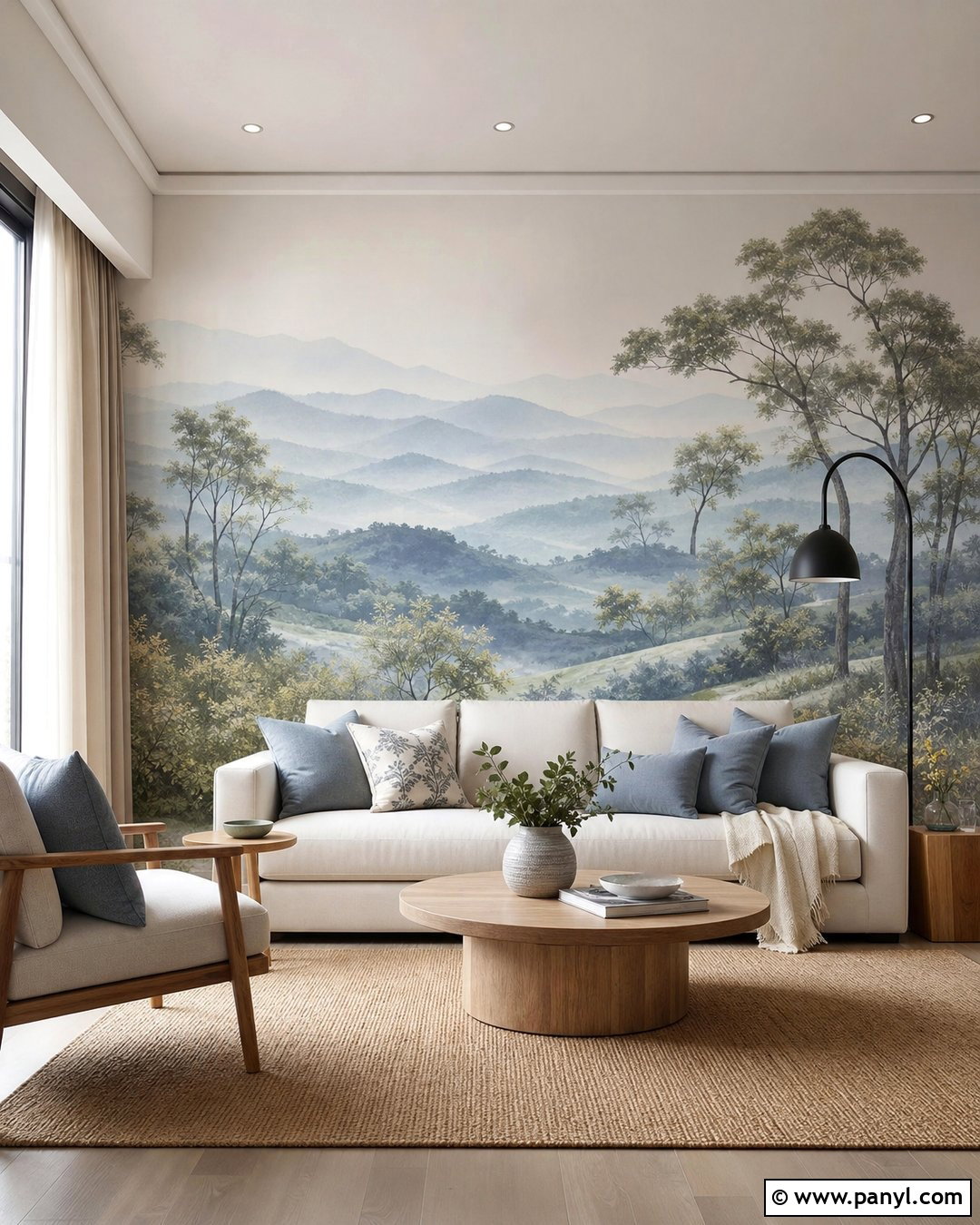 Landscape Mural Accent Wall - 25 Small Room Accent Wall Ideas