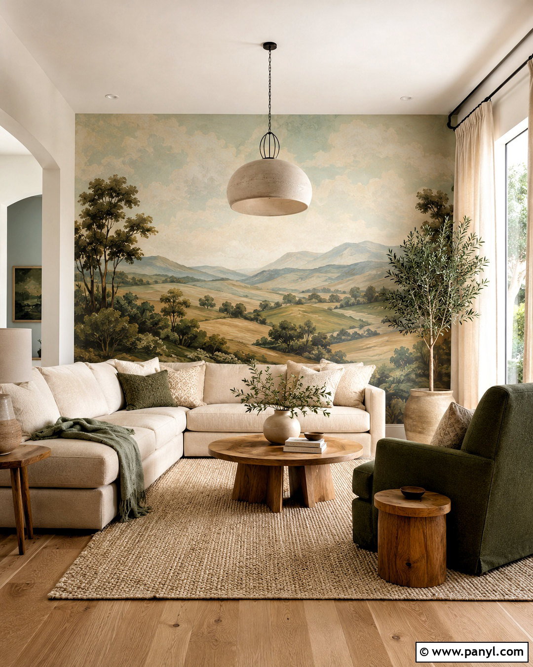 Landscape Mural Living Hall Wall - 20 living hall wall painting ideas