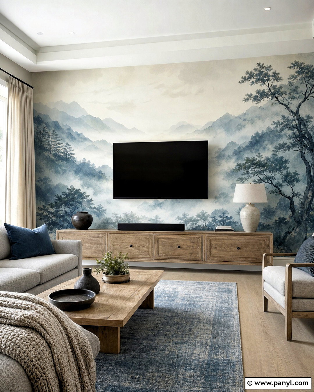 Landscape Mural TV Wall Wallpaper - 20 tv wall wallpaper ideas