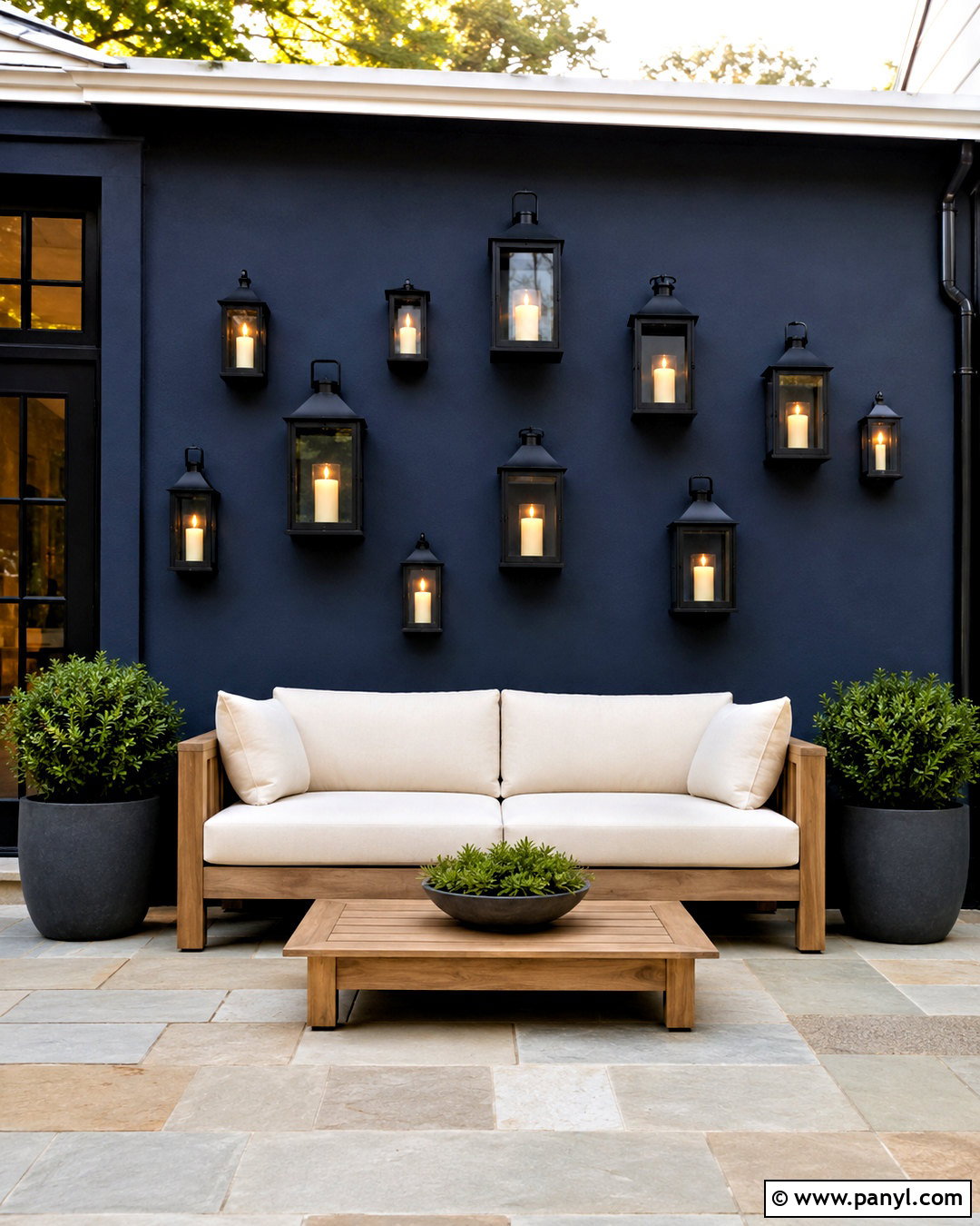 Lantern Gallery Patio Wall - 20 outdoor patio wall ideas