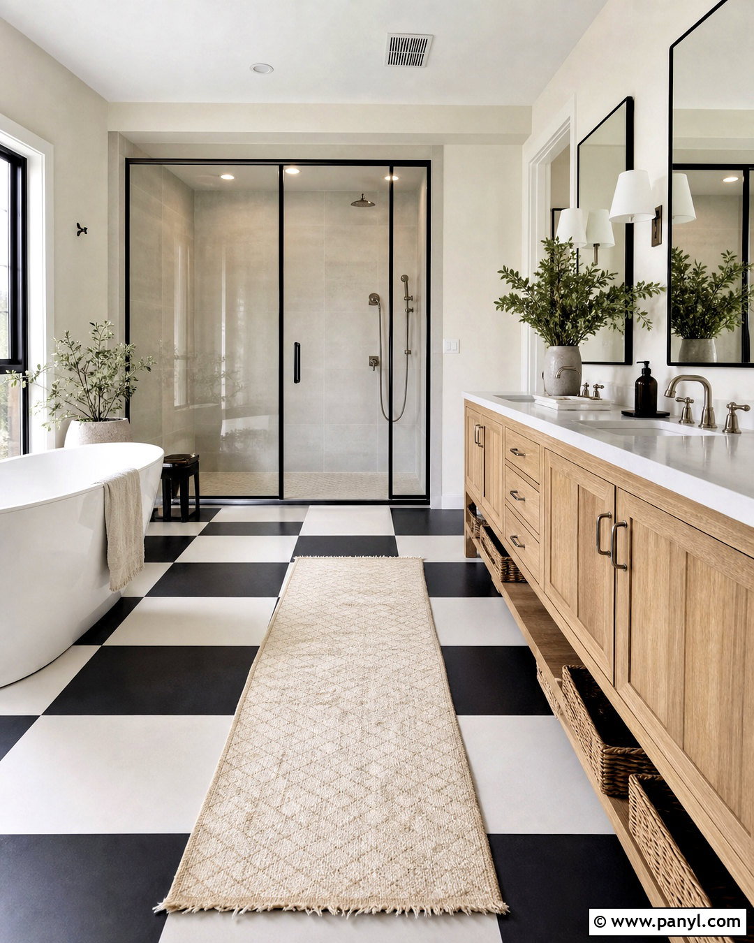 Large Black And White Tile Bathroom Floor - 20 bathroom with black and white tile floor ideas