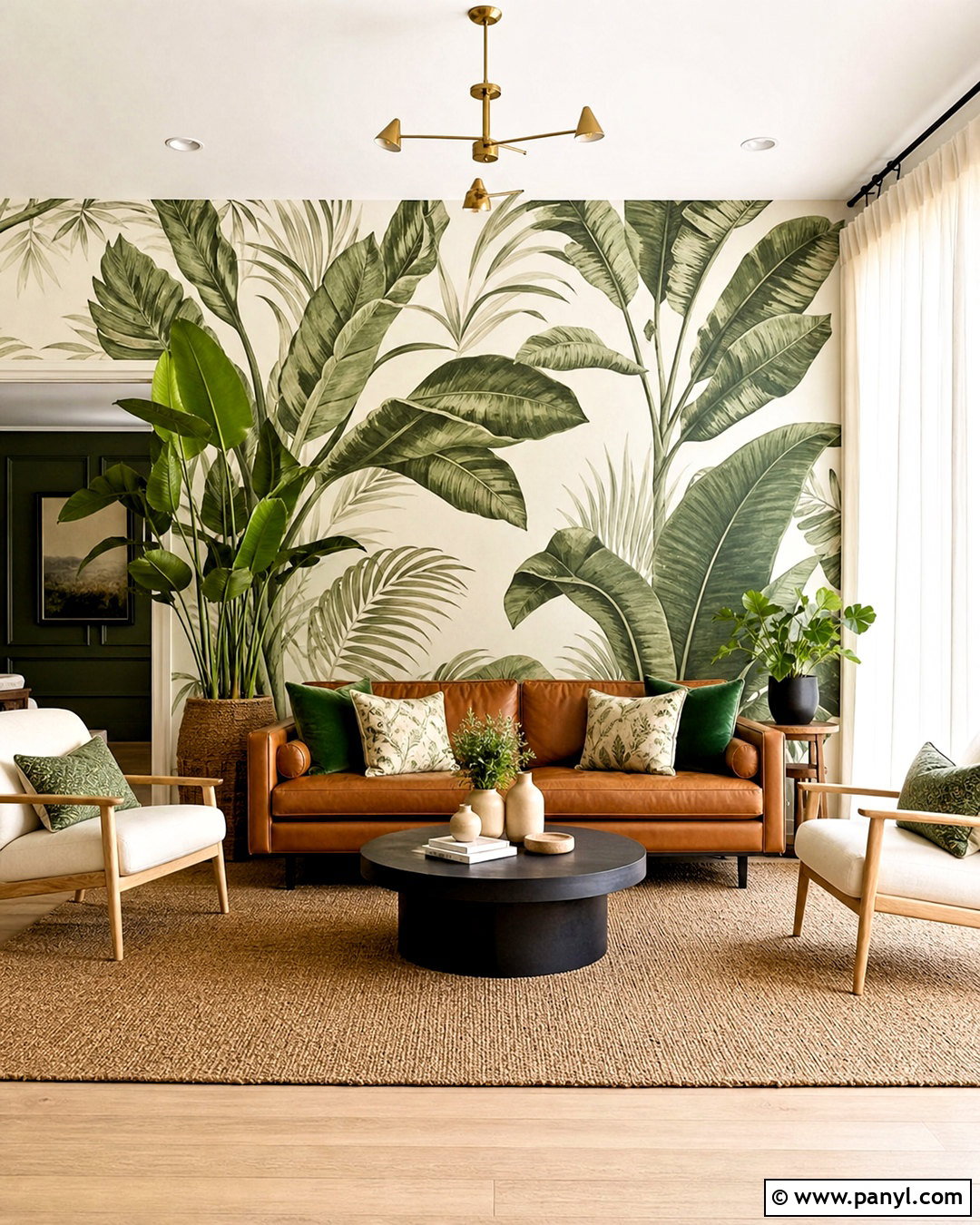 Large Botanical Wallpaper Living Room - 20 wallpaper backgrounds living room ideas