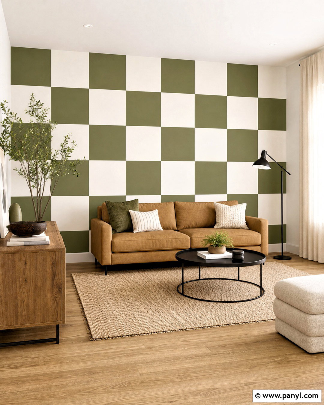 Large Checkerboard Pattern Accent Wall - 20 how to paint checkerboard pattern ideas