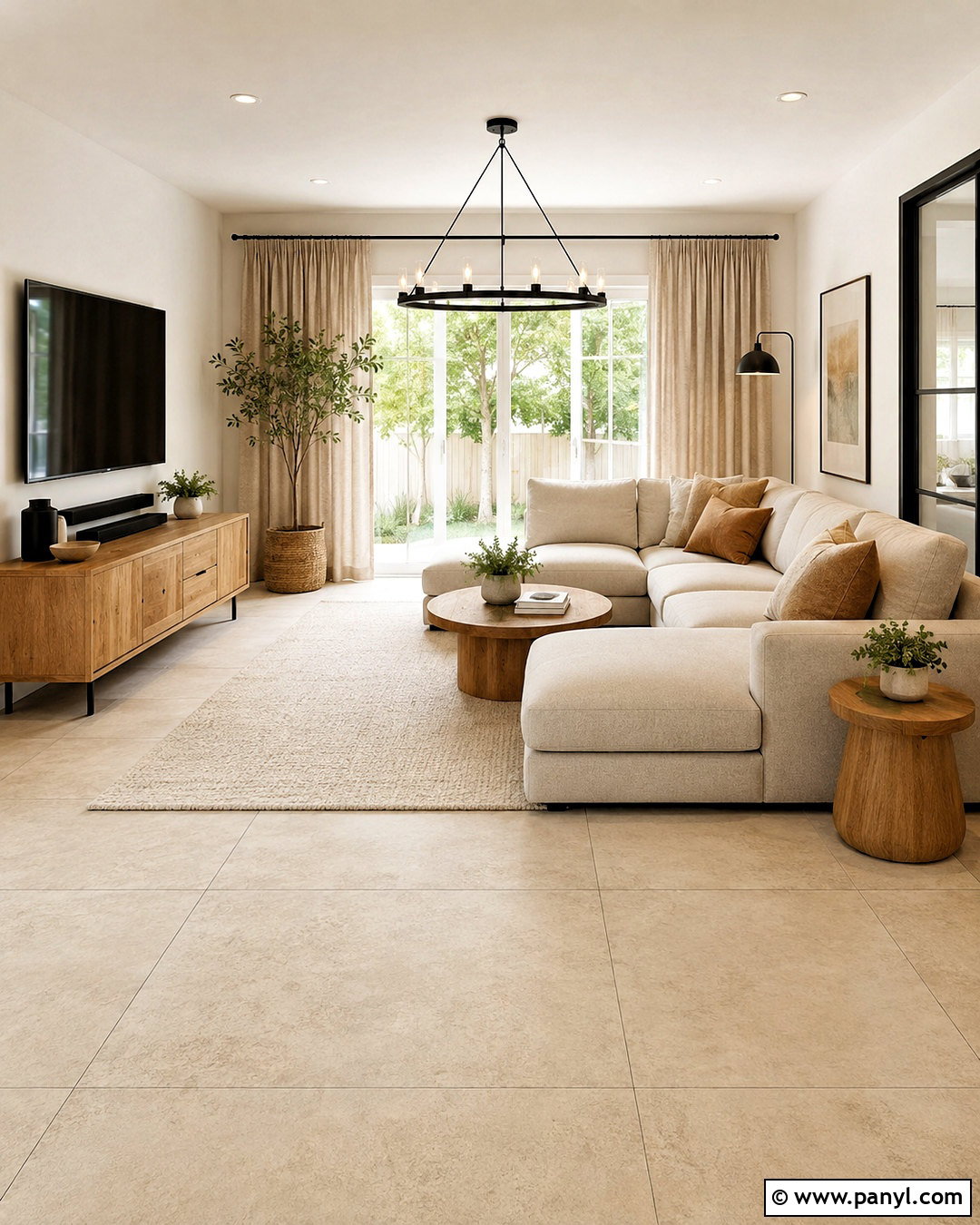 Large Format Beige Ceramic Floor Tiles - 20 ceramic floor tiles living room ideas