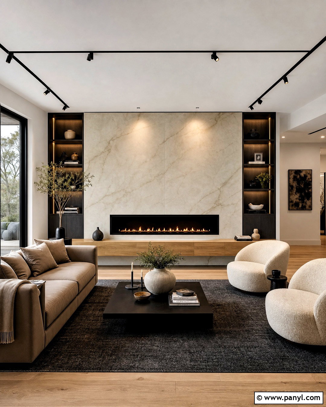 Large Format Tile Fireplace Wall - 20 flat fireplace wall ideas
