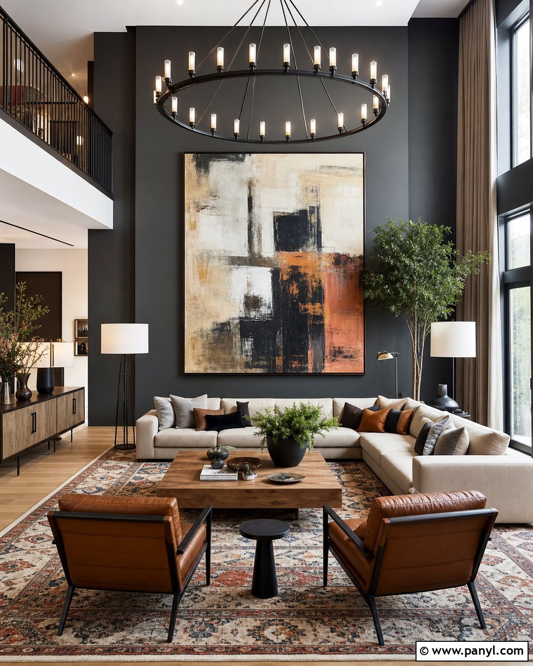 Large Living Room With Dark Grey Walls - 30 Dark Grey Living Room Walls