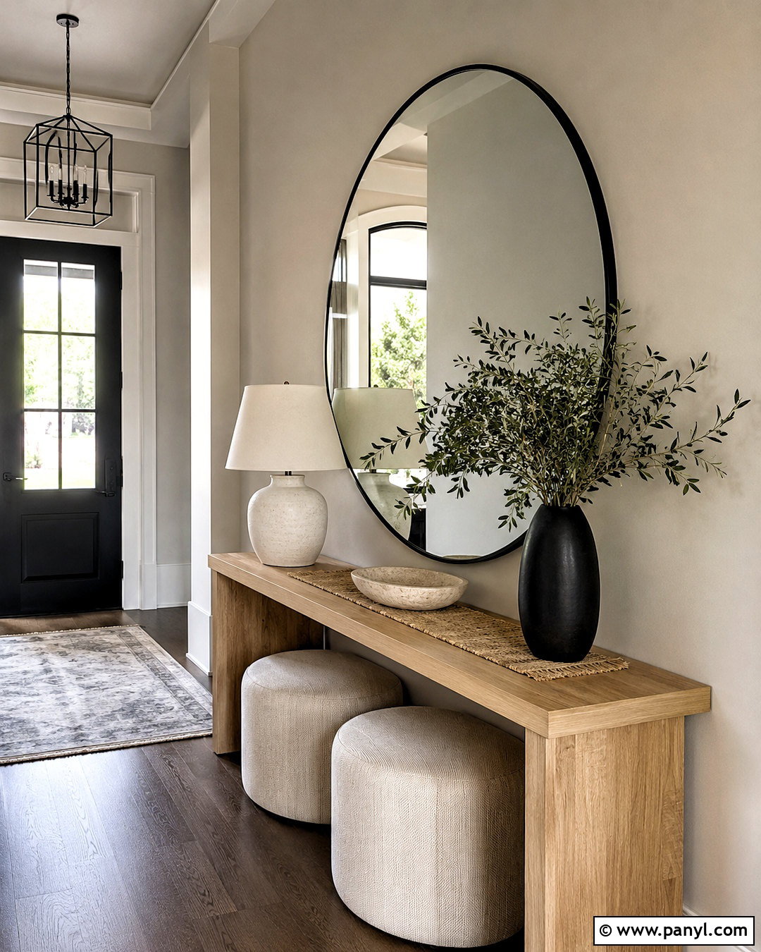 Large Round Mirror Wall - 20 minimalist wall design ideas