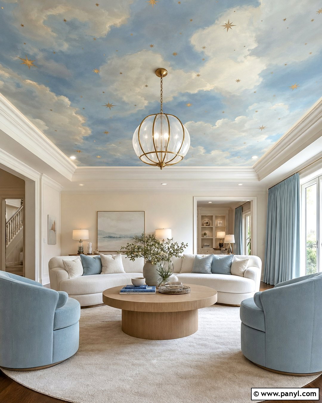 Large Scale Celestial Wallpaper Ceiling - 20 Floating Whisper - Large Scale Wallpaper Ideas