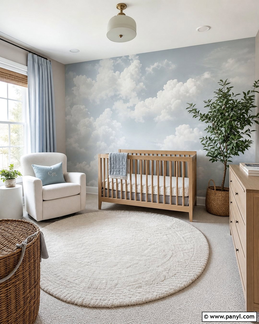 Large Scale Cloud Wallpaper Nursery - 20 Floating Whisper - Large Scale Wallpaper Ideas