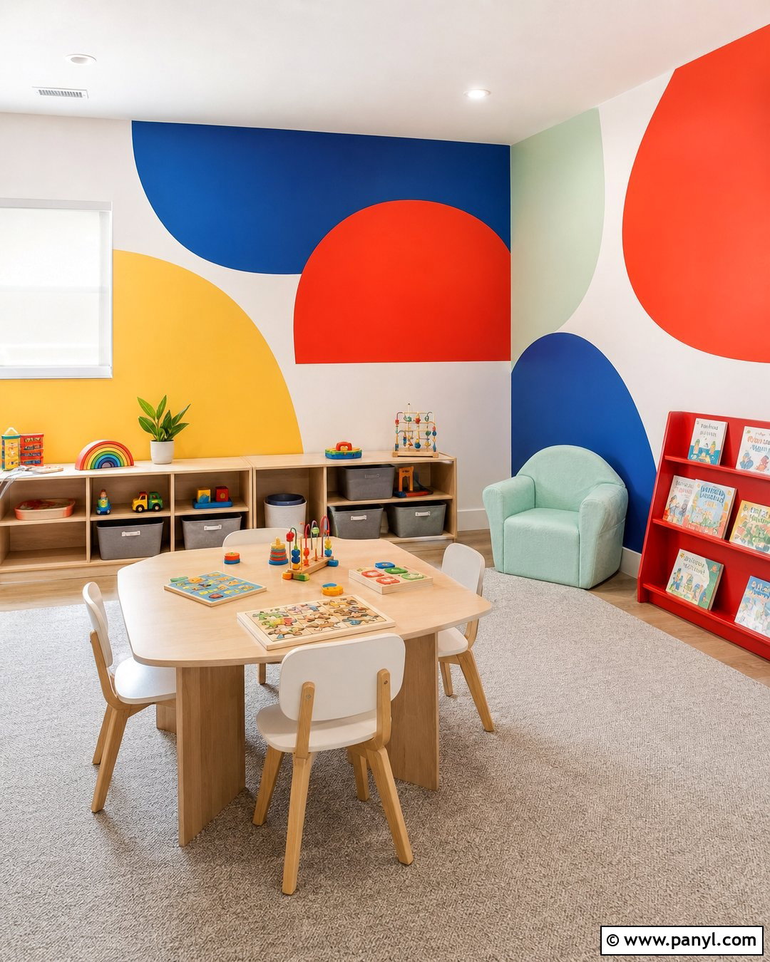 Large Scale Color Block Wallpaper Playroom - 20 Floating Whisper - Large Scale Wallpaper Ideas