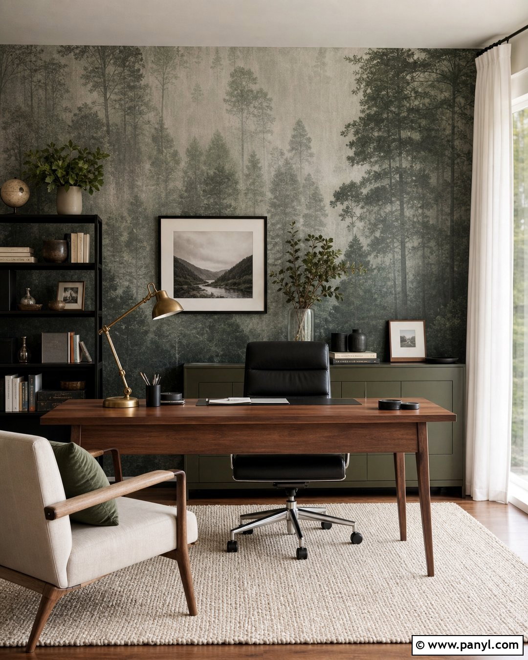 Large Scale Forest Wallpaper Home Office - 20 Floating Whisper - Large Scale Wallpaper Ideas