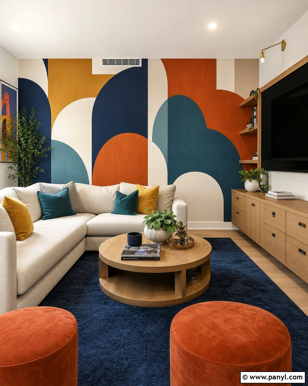 Large Scale Geometric Wallpaper Family Room - 20 Floating Whisper - Large Scale Wallpaper Ideas