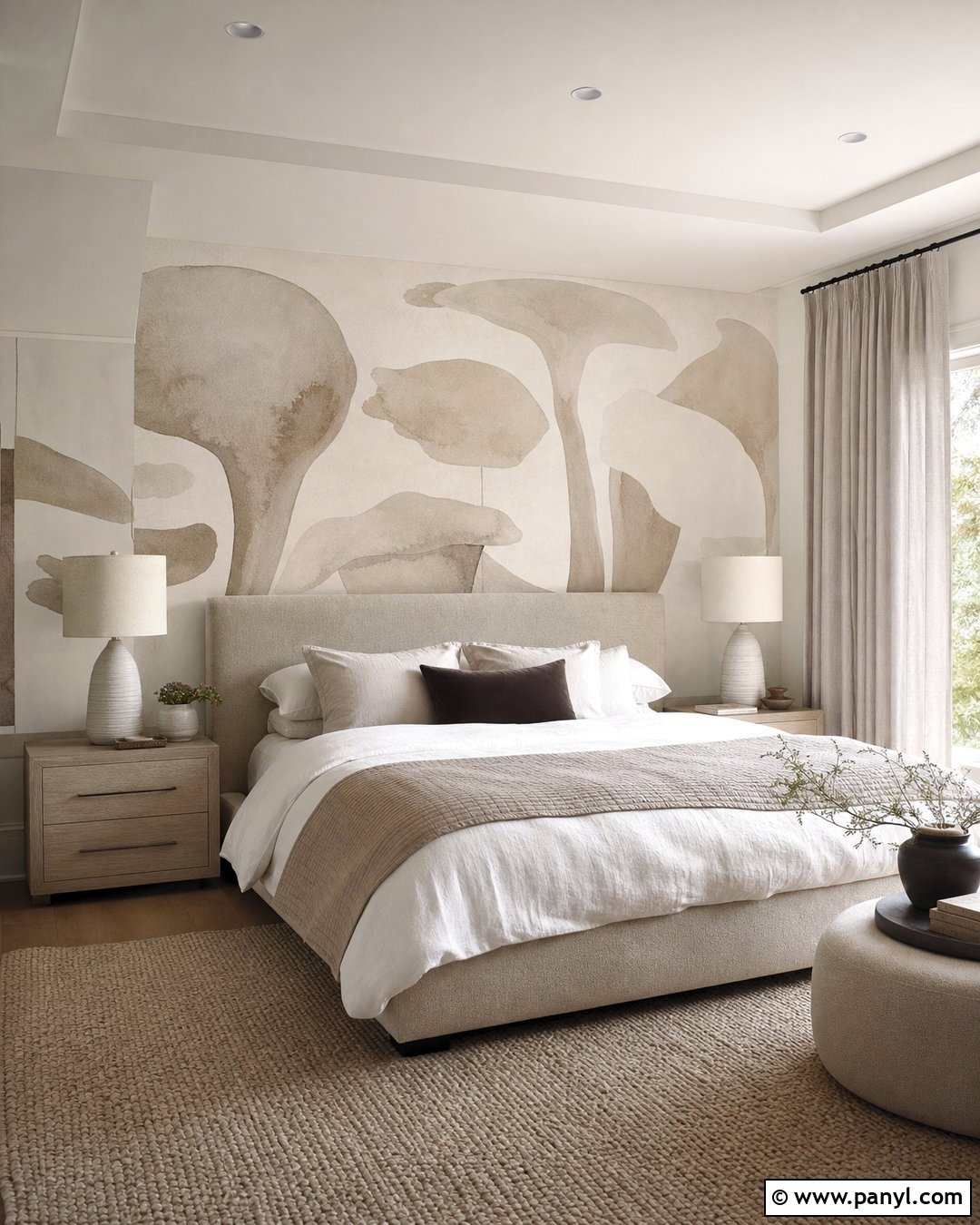 Large Scale Tonal Wallpaper Primary Bedroom - 20 Floating Whisper - Large Scale Wallpaper Ideas