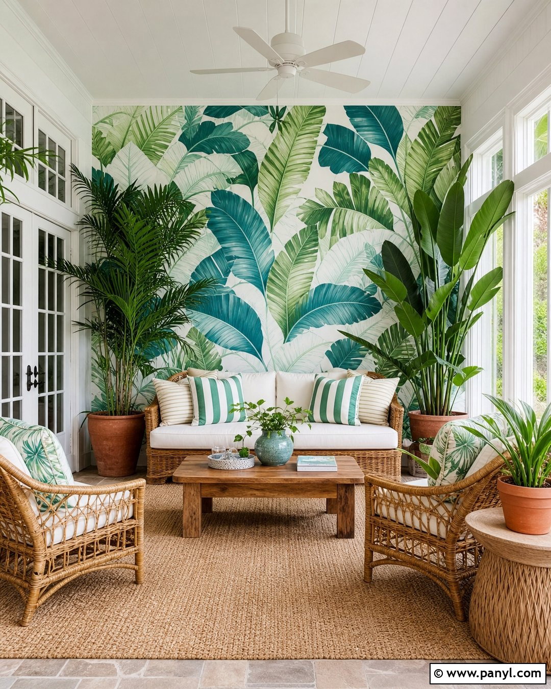 Large Scale Tropical Wallpaper Sunroom - 20 Floating Whisper - Large Scale Wallpaper Ideas