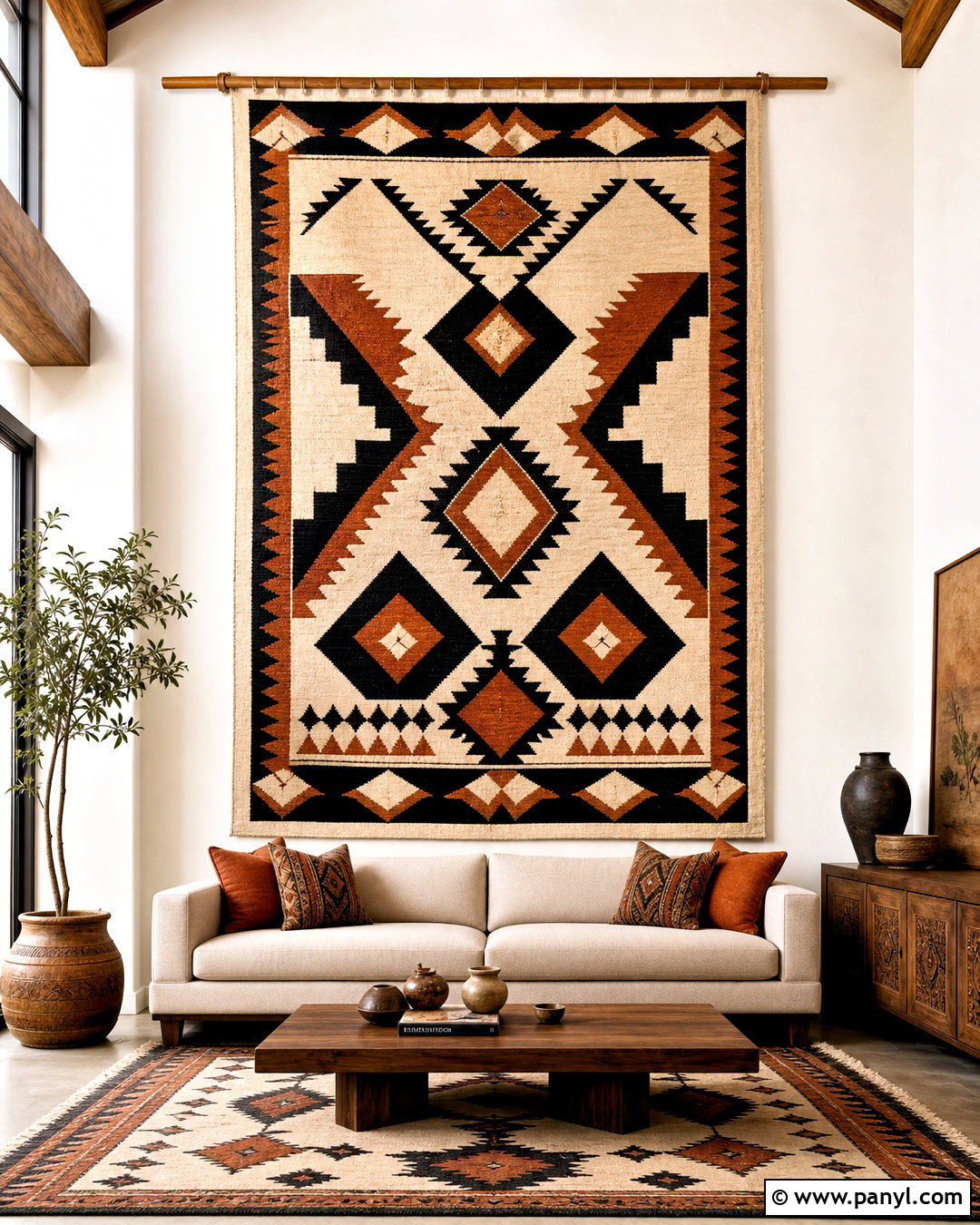 Large Tapestry High Ceiling Wall - 20 high ceiling wall design ideas