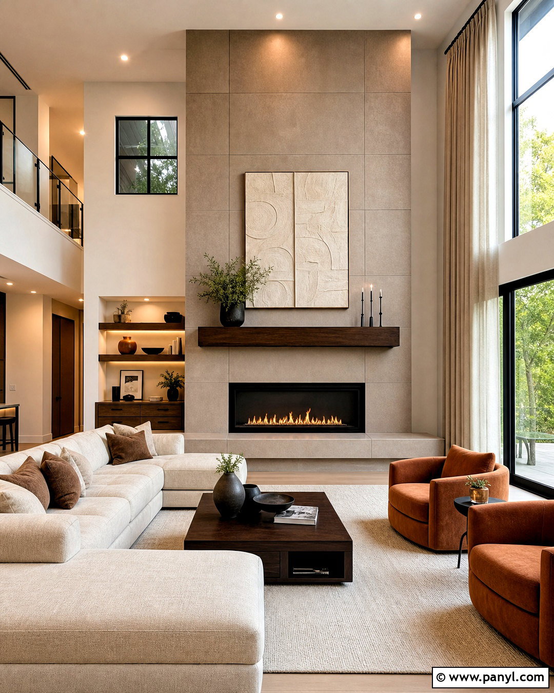 Large Tile Fireplace Wall - 20 tall fireplace wall high ceilings