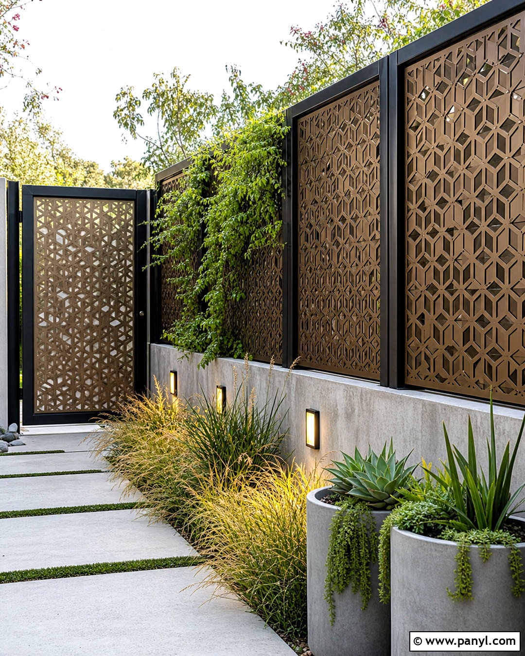 Laser-Cut Metal Fence Wall - 20 fence wall design ideas