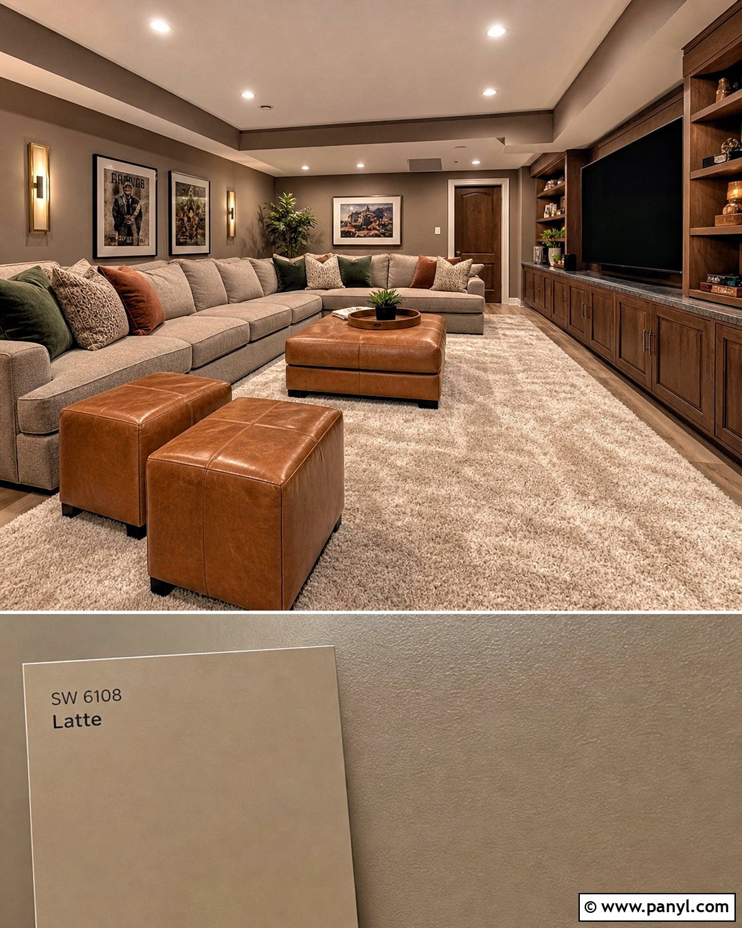 Latte Basement Media Room - 20 latte paint color ideas