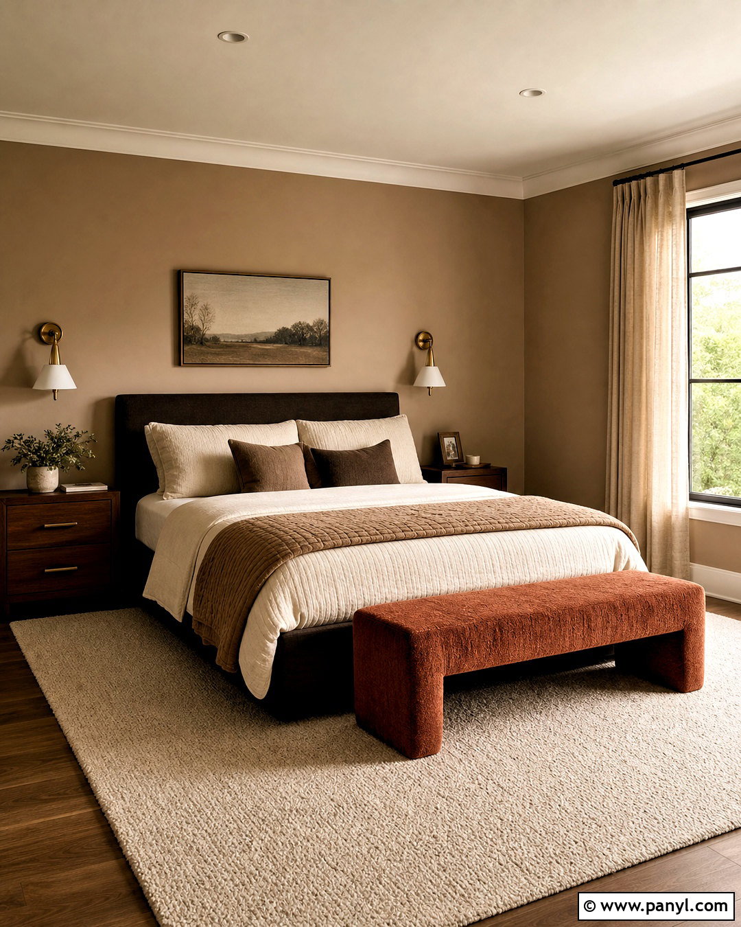 Latte Bedroom With Chocolate Brown - 20 latte paint color ideas