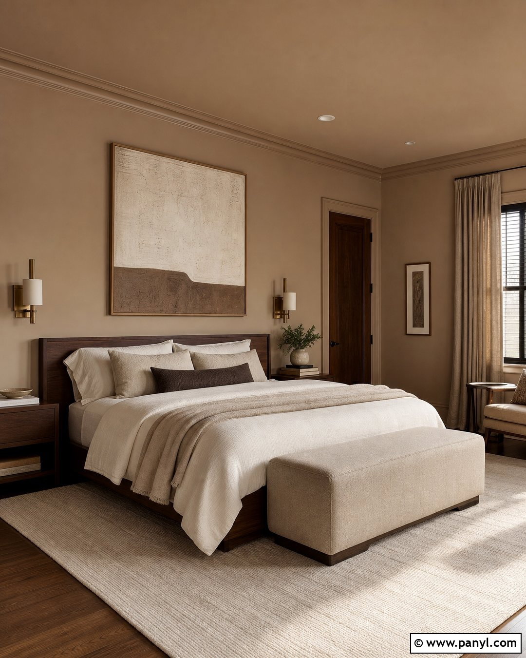 Latte Color Drenched Bedroom - 30 Latte Wall Color Ideas