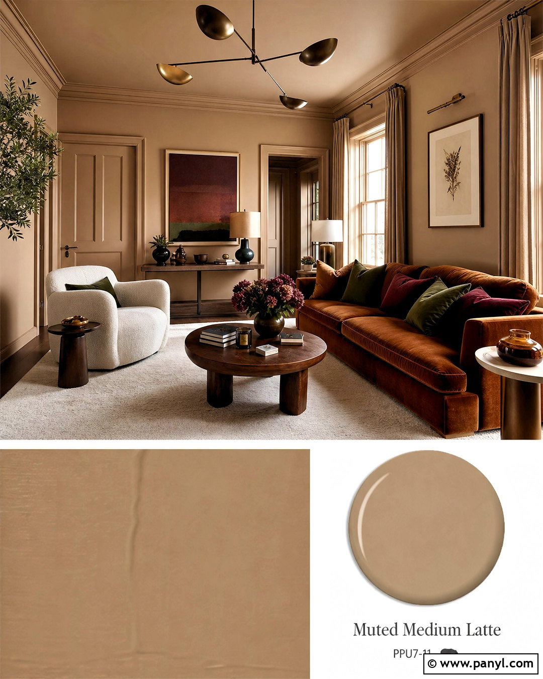 Latte Color Drenched Room - 20 latte paint color ideas