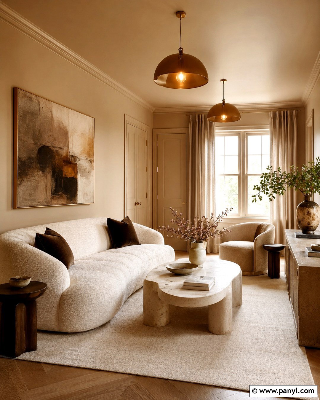 Latte Color Drenching With Painted Trim - 20 Late Color Wall Ideas